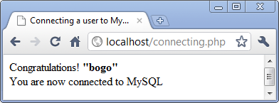 connectingToMySQL